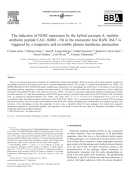 The Induction of NOS2 Expression by the Hybrid Cecropin A–Melittin Antibiotic Peptide CA(1–8)