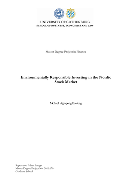 Environmentally Responsible Investing in the Nordic Stock Market