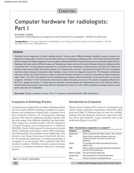 Computer Hardware for Radiologists