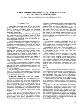 9. RADIOLARIANS from SEDIMENTS of the PHILIPPINE SEA, DEEP SEA DRILLING PROJECT LEG 58 Jon Sloan, Department of Geology, University of California-Davis