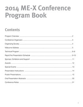 2014 ME-X Conference Program Book