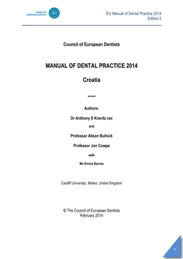 MANUAL of DENTAL PRACTICE 2014 Croatia