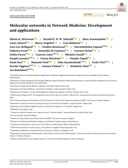 Molecular Networks in Network Medicine: Development and Applications