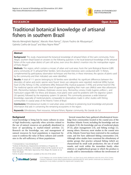 Traditional Botanical Knowledge of Artisanal Fishers in Southern Brazil