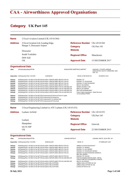 CAA - Airworthiness Approved Organisations