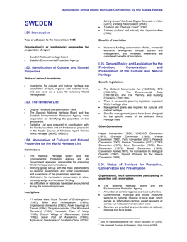 Periodic Reporting Cycle 1, Section I