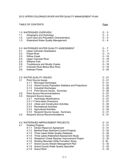 Upper Colorado River Water Quality Management Plan