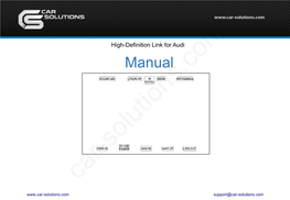 Audi Video Interface Manual