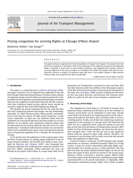Pricing Congestion for Arriving Flights at Chicago O•Hare Airport