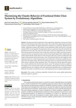 Maximizing the Chaotic Behavior of Fractional Order Chen System by Evolutionary Algorithms