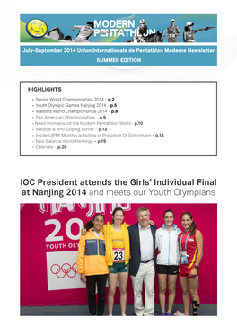 IOC President Attends the Girls' Individual Final at Nanjing 2014