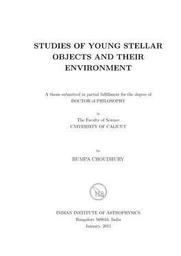 Studies of Young Stellar Objects and Their Environment