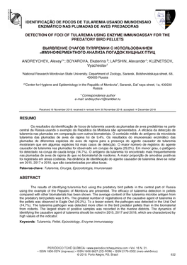 Identificaqao De Focos De Tularemia Usando