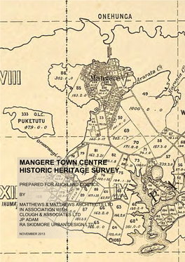 Mangere Town Centre Historic Heritage Survey