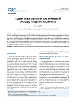 System-Wide Expression and Function of Olfactory Receptors in Mammals