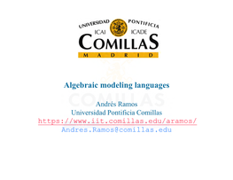 Algebraic Modeling Languages