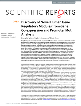 Discovery of Novel Human Gene Regulatory Modules from Gene Co