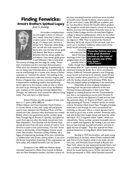 Fenwicke Holmes Article