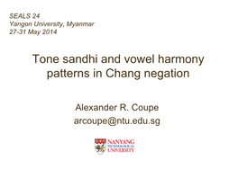 Typological Features of Prosody in 3 Tibeto-Burman Languages Of