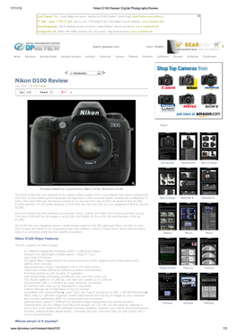 Nikon D100 Review: Digital Photography Review