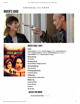 River's Edge Movie Review & Film Summary (1987) | Roger Ebert
