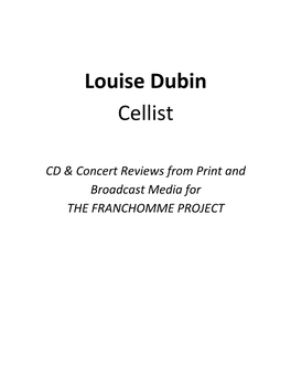 Louise Dubin Cellist