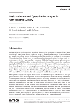 Basic and Advanced Operative Techniques in Orthognathic Surgery