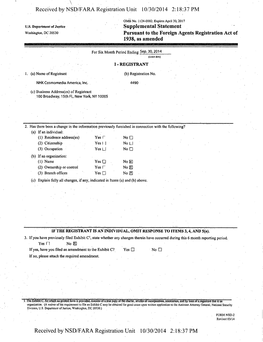 Received by NSD/FARA Registration Unit 10/30/2014 2:18:37 PM