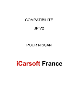 Compatibilite Jp V2 Pour Nissan