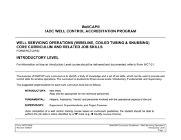 (Wireline, Coiled Tubing & Snubbing) Core Curric