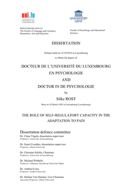 Dissertation Docteur De L'université Du Luxembourg