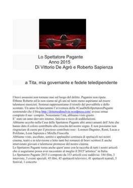 Lo Spettatore Pagante 2015 2 on Line