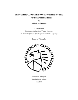 MIDWESTERN ANARCHIST WOMEN WRITERS of the NINETEENTH CENTURY by Michelle M