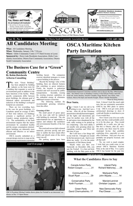 O•S•C•A•R© All Candidates Meeting OSCA Maritime Kitchen Party