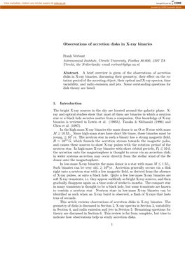 Observations of Accretion Disks in X-Ray Binaries