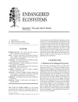 Endangered Ecosystems