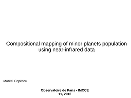 Compositional Mapping of Minor Planets Population Using Near