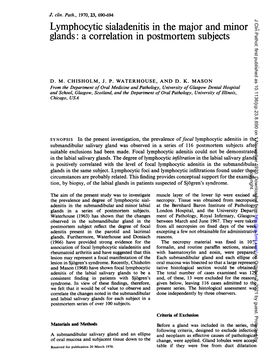 Glands: a Correlation in Postmortem Subjects