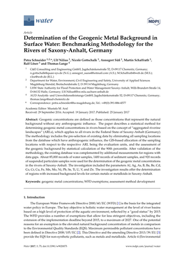 Determination of the Geogenic Metal Background in Surface Water: Benchmarking Methodology for the Rivers of Saxony-Anhalt, Germany