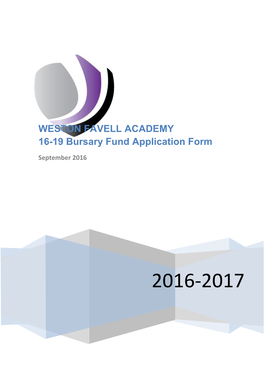 WESTON FAVELL ACADEMY 16-19 Bursary Fund Application Form