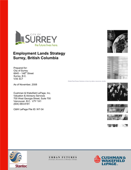 Employment Lands Strategy, Surrey, Bc Executive Summary I