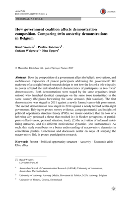 How Government Coalition Affects Demonstration Composition