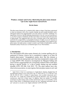 37 Windsor, Windofer and Iverley: Illustrating the Place-Name Element