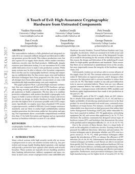 High-Assurance Cryptographic Hardware from Untrusted Components