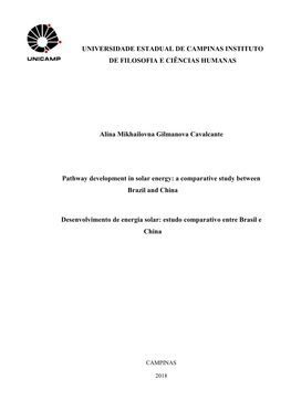 Universidade Estadual De Campinas Instituto De Filosofia E Ciências Humanas