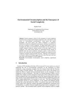 Environmental Circumscription and the Emergence of Social Complexity
