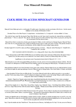 Free Minecraft Printables