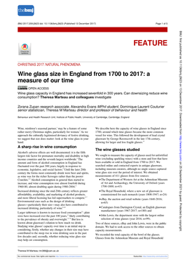 Wine Glass Size in England from 1700 to 2017: a Measure of Our Time
