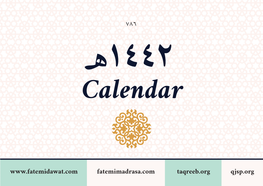 Fatemimadrasa.Com Taqreeb.Org Qjsp.Org Calendar ١٤٤٢