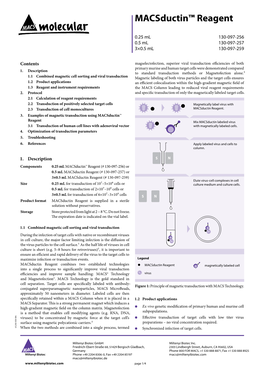 Macsductin™ Reagent Macsductin™ 1.2 Page 1/4